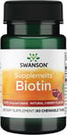 Swanson, Supplemelts Biotin, 5000Mcg, Cherry Flavour, 60 Vegan Chewable Tablets,