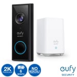 eufy Security Video Doorbell 2K Battery-Powered with HomeBase 16GB Storage No Fe
