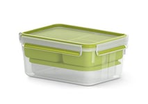 Emsa CLIP GO boîte à repas XL 2.3L + 3 comp + 1 boîte Vert pique-nique déjeuner lunchbox repas N1071600