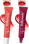 2 Colours Glossy Lip Butter Balm, Moisturising Non-Adhesive Lip Gloss, High Glos