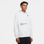 Nike Swoosh Pullover Hoodie Sweatshirt White Black Size Medium DC0660 100