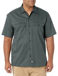 Dickies Men's Short Sleeve Work Utility Button Down Shirt, Lincoln Green, L UK