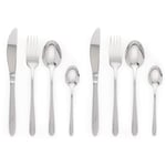 Russell Hobbs COMBO-6706 32 Piece Rhombus Cutlery Set, Stainless Steel, Includes 8 Knives, 8 Forks, 8 Table Spoons, 8 Tea Spoons