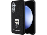 Karl Lagerfeld Klhcs24sgknpsk S24 S921 Svart/Svart Hårt Fodral Fast Glitter Ikonisk Logotyp Metallnål