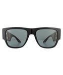 Versace Rectangle Mens Black Dark Grey Sunglasses - One Size