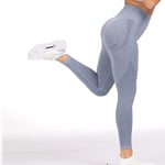 YHWW Leggings,Nouveau Legging sans Couture Vital Taille Haute Femme Fitness Yoga Pantalon Sexy Push Up Gym Sport Leggings Slim Stretch Running Collants, Bleu Gris, S