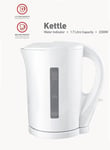 1.7 Liter Electric Kettle Immersed Cordless Dual Water Indicator 2kw White