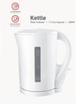 1.7 Liter Electric Kettle Immersed Cordless Dual Water Indicator 2kw White 