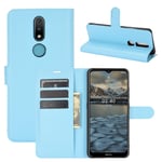 Nokia 2.4 - Läderfodral / plånboksfodral Blå