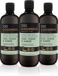 Goodness Oud, Cedar and Amber Body Wash, 500 ml (Pack of 3) - Vegan Friendly