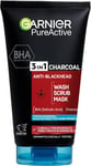 Garnier Pure Active 3 In 1 Charcoal Blackhead Mask Wash Scrub, Aloe Vera,...