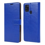 NWNK13 For Samsung A21S Phone Case Premium Leather Flip Case Book Wallet Case Card Holder Media Stand Shock Proof Protective Phone Cover Compatible for Samsung Galaxy A21s (Blue)
