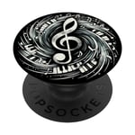 Sonic Abstract Tee-shirt piano clé de sol PopSockets PopGrip Interchangeable