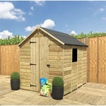 4 x 6 Pressure Treated Low Eaves Apex Garden Shed with Single Door