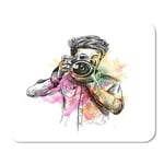 Mousepad Computer Notepad Office Colorful Holi of Male Photographer Camera Sketch Paparazzi Film Home School Game Player Computer Worker Inch