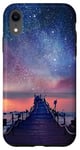 iPhone XR Clouds Sky Pink Night Water Stars Reflection Blue Starry Sky Case