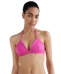 Tommy Hilfiger Womens UW0UW03323 Logo Waistband Triangle Bikini Top - Pink Nylon - Size 12 UK