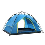 BAJIE tent 4 Season Outdoor Tent Waterproof Large Space Double Layer Automic Rainproof 3 Person Beach Tent One Bedroom Sky Blue