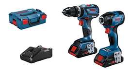 Bosch Professional 18V System Cordless Impact Driver GDR 18V-210 C + GSB 18V-60 C Cordless Combi Drill (incl. 2 x ProCORE18V 4.0Ah Rechargeable Battery, GAL 18V-40 Quick Charger, in L-BOXX 136)
