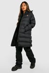 Longline Padded Faux Fur Hooded Jacket