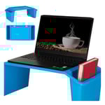 Laptopbord med organisatör blå