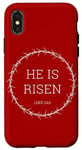 Coque pour iPhone X/XS Luke 24:6 He is Risen – Christ Resurrection Bible Verse