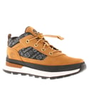 Timberland Boys Boots Bungee Lace Up Field Trekker Youth Walking Leather Tan - Size UK 1
