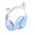 Hoco Bluetooth On-Ear Hörlurar Cat Ear - Crystal Blå - TheMobileStore On-Ear Hörlurar