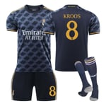 23-24 Real Madrid Bortalag Royal Blue Tröja Nr. 10 Modric 7 Pooh C Ronaldo 5 Bellingham Fotbollströja NR.8 KROOS NR.8 KROOS-Xin NO.8 KROOS 26