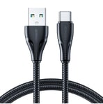Joyroom USB - USB C 3A kabel Surpass Series för snabb laddning och dataöverföring 2 m svart (S-UC027A11)