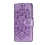 Flip Case for Apple iPhone X/XS, Genuine Leather Case Business Wallet Case with Card Slots, Magnetic Flip Notebook Phone Cover with Kickstand for Apple iPhone X/XS (Purple)