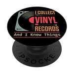 Retro I Collect Vinyl Records Vintage Record Player PopSockets Swappable PopGrip