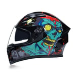 YH600 Flip Up Motorbike Motorcycle Helmet Motorbike Helmet with Double Sun Visor,Full-Face Helmets,XXL