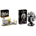 LEGO 10316 Icons The Lord of the Rings: Rivendell, Construct and Display Middle-earth Valley, Immersive Set with 15 Minifigure Characters & 75328 Star Wars The Mandalorian Helmet Buildable Model Kit