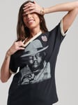 Superdry Allstars BG Graphic Ringer T-Shirt, Jet Black