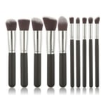 10pcs Makeup Brush Set Kabuki Cosmetics(pink+silver)