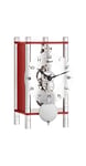 Hermle Horloge de Table en Forme de Squelette avec piliers en Aluminium anodisé – Trapèze 23036–360721 – Cadran arabique en Verre Rouge – Mouvement nickelé