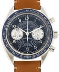 Omega 329.32.43.51.03.001 Speedmaster Chronoscope Blå/Læder Ø43 mm