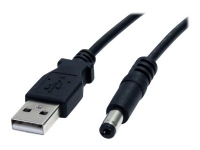 StarTech.com 2m USB to Type M Barrel Cable - USB to 5.5mm 5V DC Cable - USB to Barrel Jack 5V DC Plug (USB2TYPEM2M) - Strömkabel - USB (endast ström) (hane) till DC-uttag 5,5 mm (hane) - 2 m - formpressad - svart
