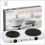 2500w Electric Hob Dual Double Ring Table Top Hot Plate Powerful Portable Cooker