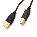 5m USB Printer Cable High Speed 2.0 Lead A to B Black Shielded Epson Kodak HP UK
