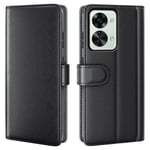 Oneplus Nord 2T 5G Plånboksfodral i Äkta Läder, Svart