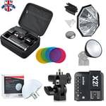 UK Godox 2.4 TTL HSS Two Heads AD200 Flash +X2T-N For Nikon+Softbox Diffuser Kit