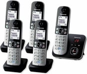 Panasonic  KX-TG6825 5 Handsets DECT Home Cordless Phone Answering Machine Silve