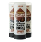 ORIGINAL SOURCE TROPICAL COCONUT & SHEA BUTER SHOWER GEL BIG 500ML BOTTLE 3 PACK