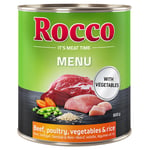 20 + 4 kaupan päälle! Rocco Menu ja World Trip 24 x 800 g - Menu: nauta, siipikarja, vihannekset & riisi