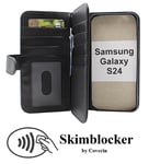 Skimblocker XL Wallet Samsung Galaxy S24 5G (SM-S921B/DS) (Svart)