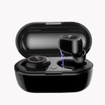 Tws Bluetooth Button Headset Wireless Headphone Earbuds With Mic Black As Shown