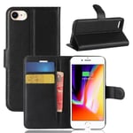 iPhone SE 3 5G (2022) / 2020 8/7 - läderfodral plånbok Svart