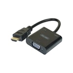 CUC exertis Connect 051248 HDMI VGA Black Cable Interface/Gender Adapter – Cable Interface/Gender Adapters (HDMI, VGA, Male/Female, Gold, Black, 0,15 m)